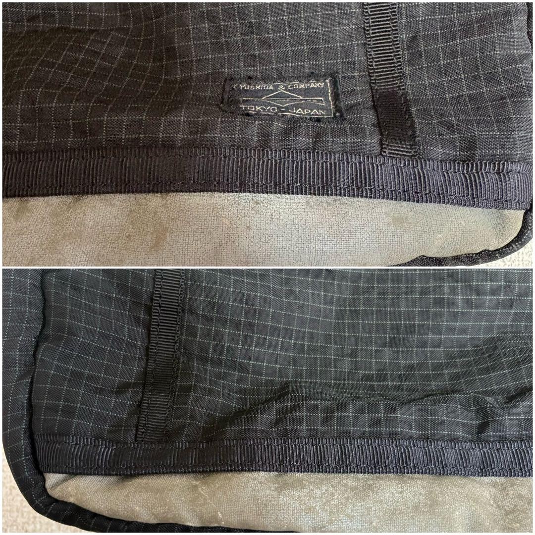 Authentic PORTER Yoshida Nylon Desert Shoulder Bag Black 23x34cm Damaged Bottom,