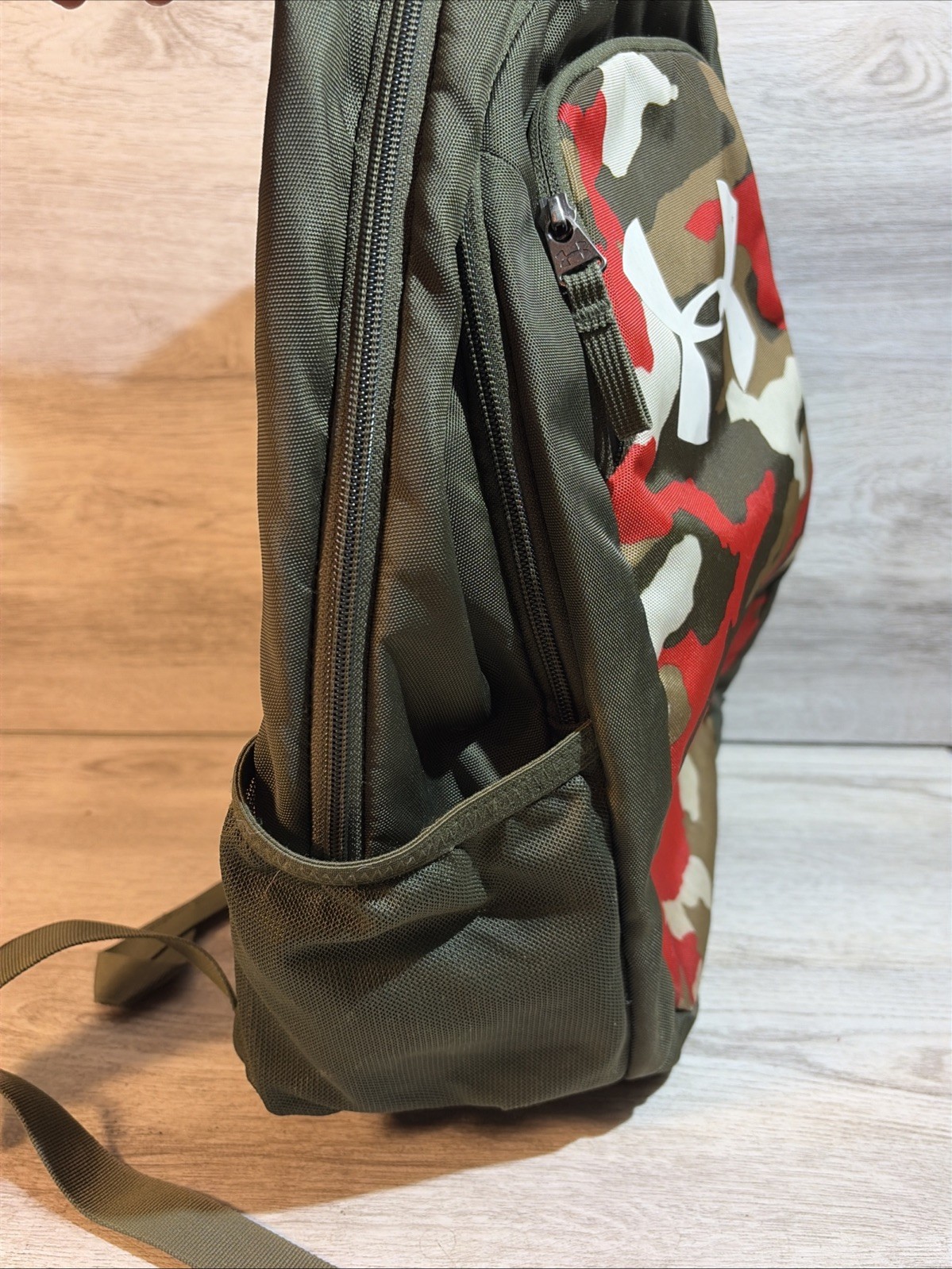 Under Armour UA Backpack Storm Red Brown White Camo Laptop Sleeve Organizer