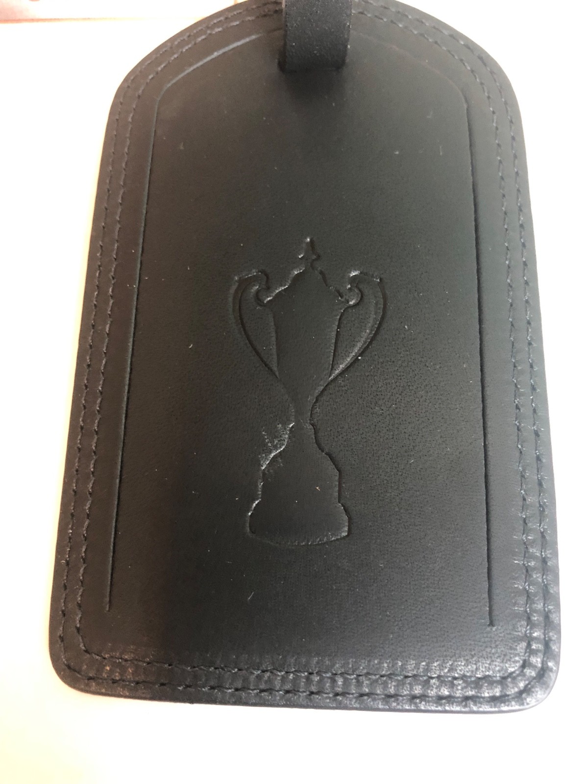 Original Ghurka Collection No GA 100 Crew Cup ID Luggage Tag Black Leather