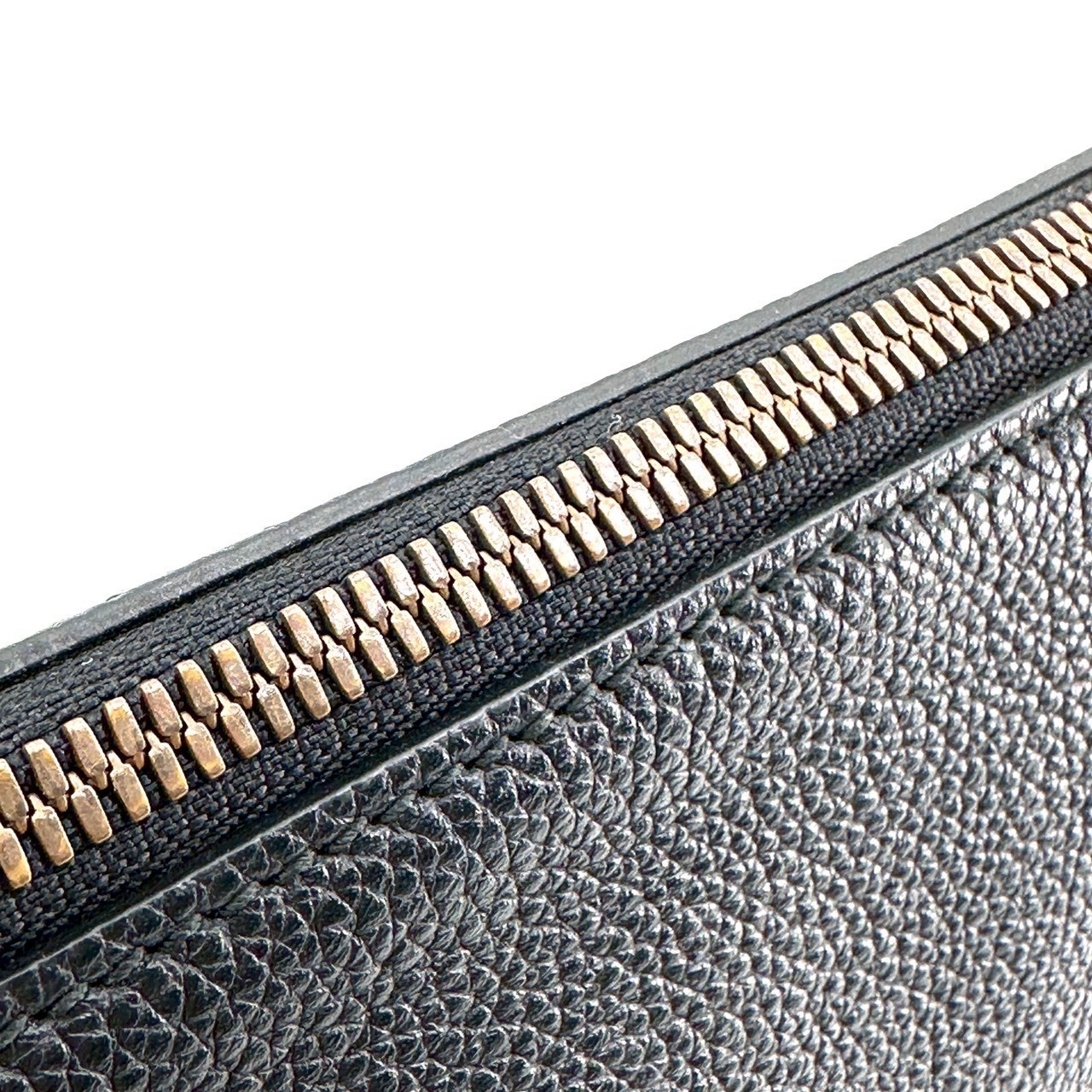 Gucci Logo Print Clutch Bag Second Bag Sherry Line Leather Black Authentic