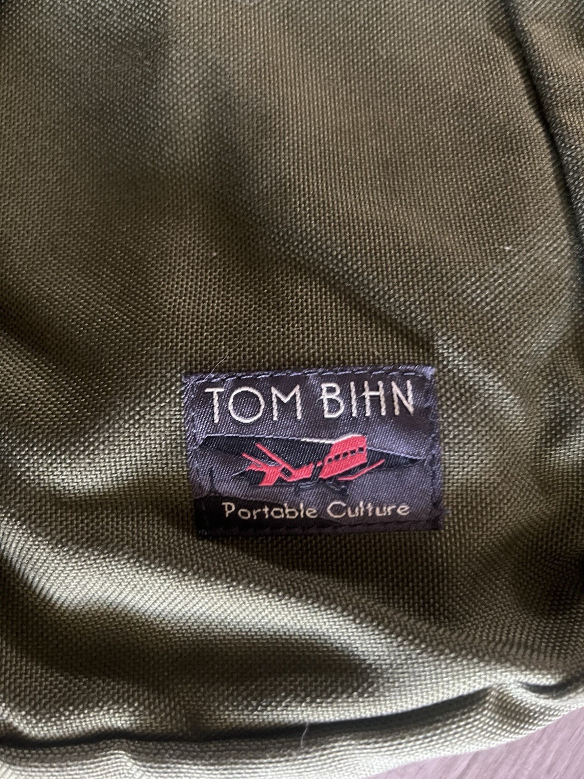 Tom Bihn Ristretto Olive Green Messenger Bag with Orange Interior