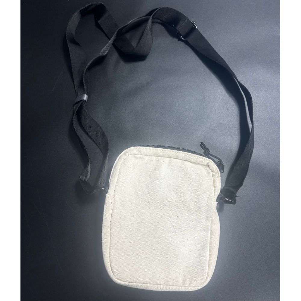 Urban Outfitter New Washed Canvas Crossbody Pouch in Cream/Black