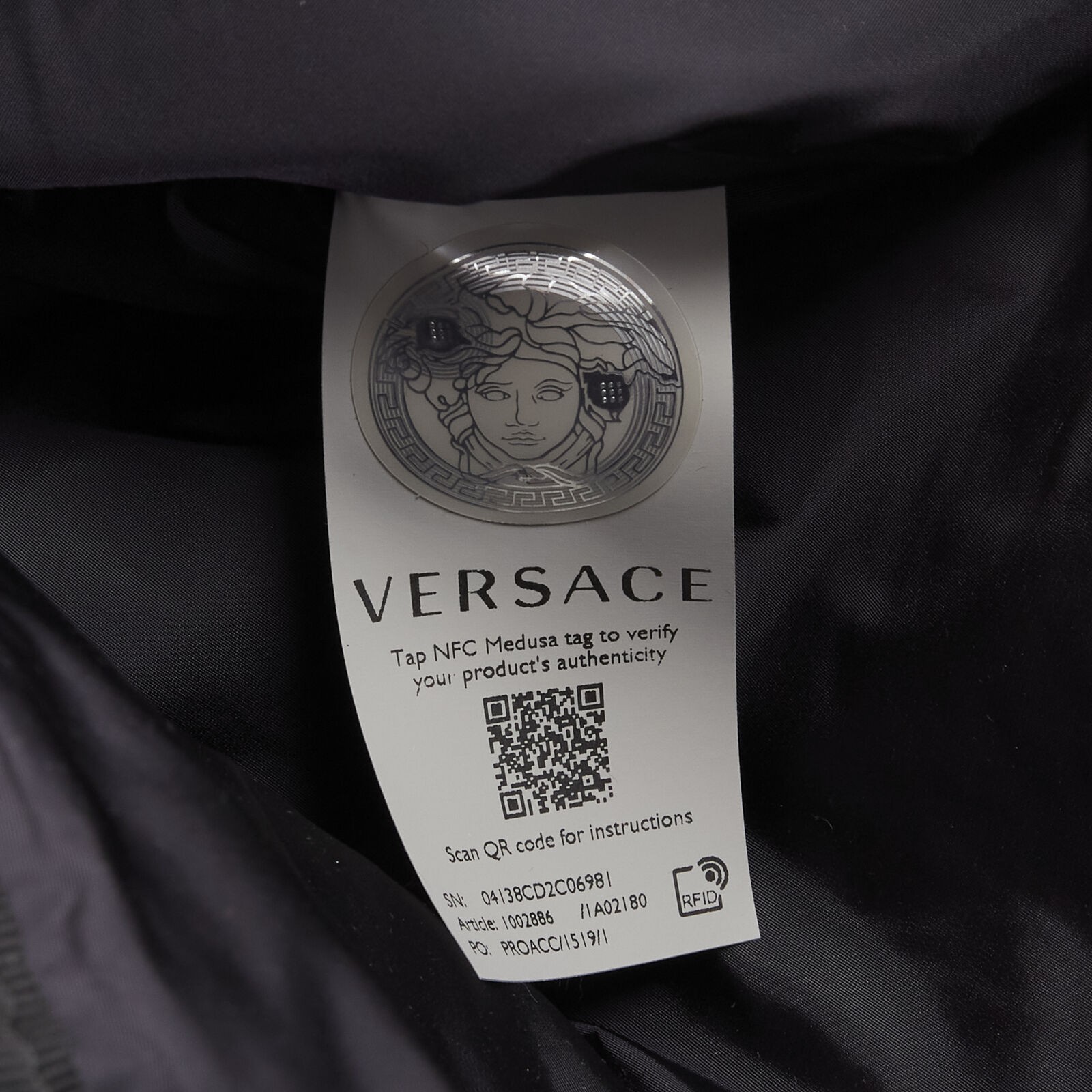 VERSACE La Greca 90’s logo black nylon backpack bag
