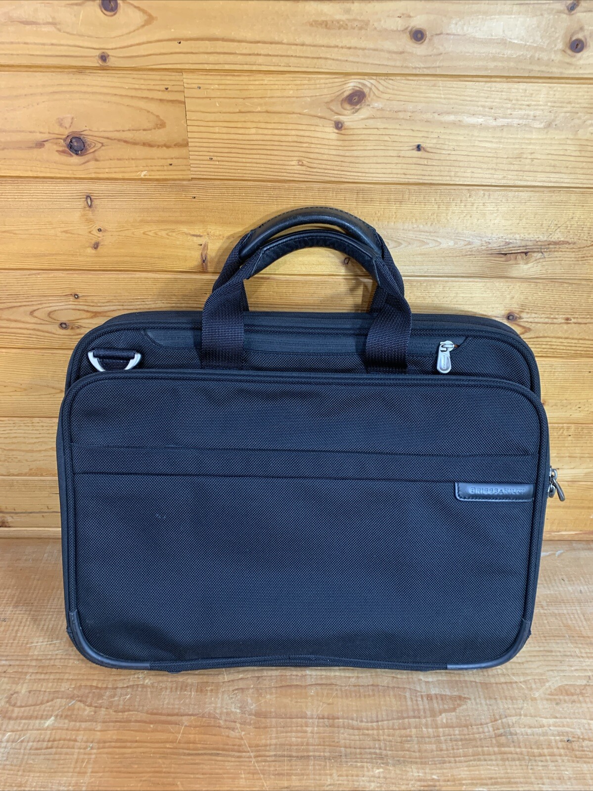 BRIGGS & RILEY 18″ Black Nylon Laptop Computer Bag Briefcase Luggage #BB140-4