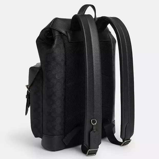 NWT Coach Warner Backpack Signature Canvas Gunmetal/charcoal /black CW211