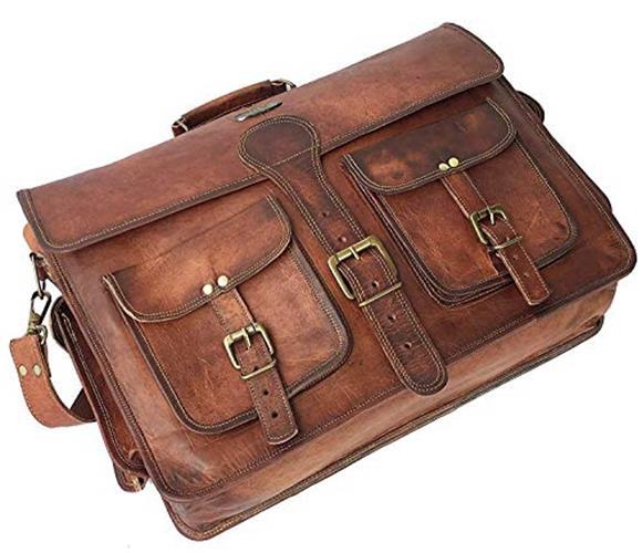 cuero Leather Messenger Bag for Men, 18 Inch Laptop Crossbody, Assorted Sizes