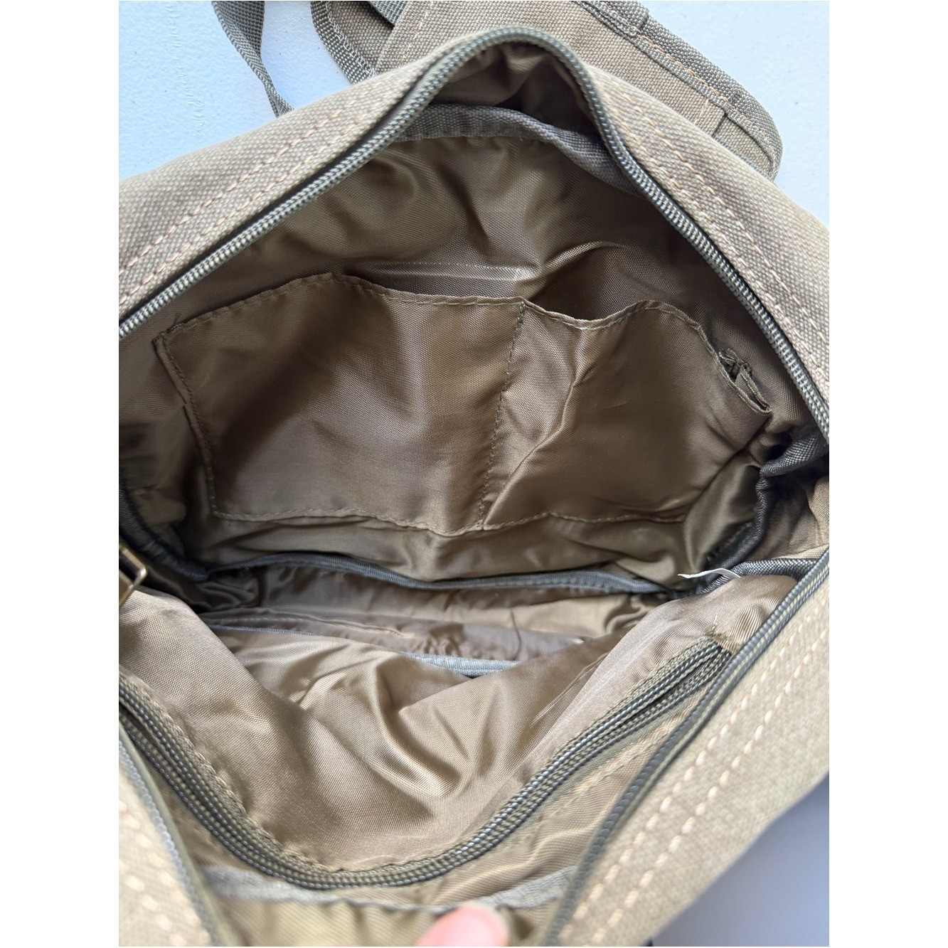 Olive Green Messenger Bag Small Canvas Multi Storage Tactical Hunting Camping