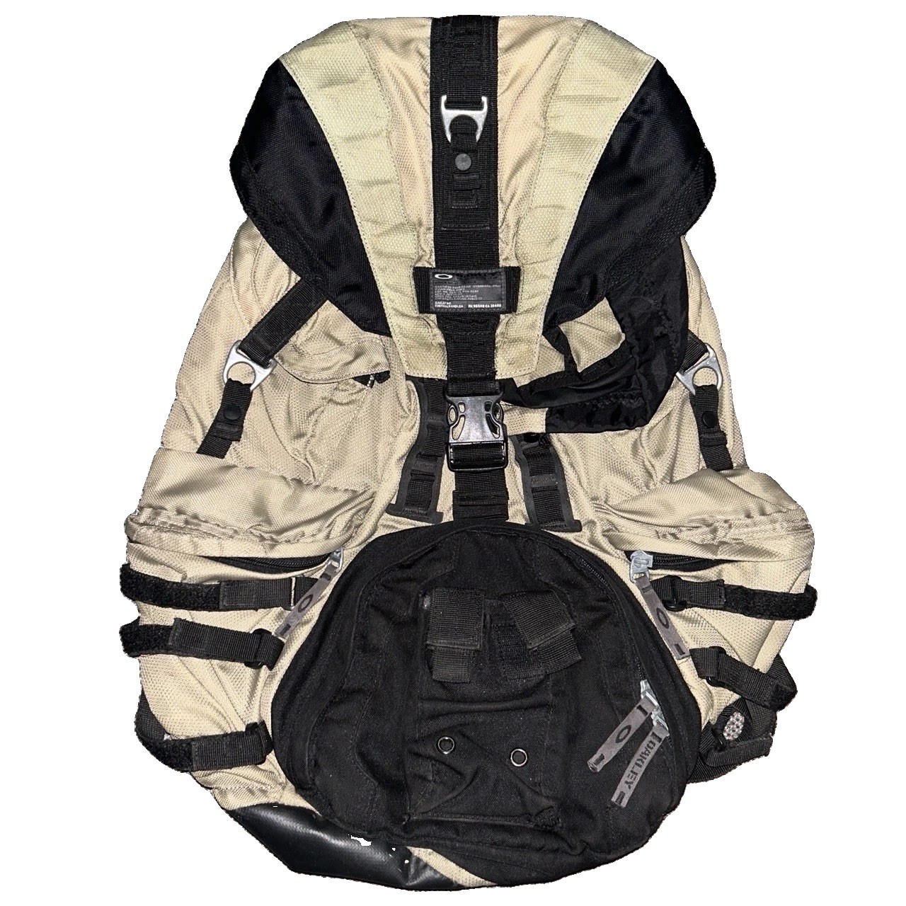 Rare 2006 Oakley Surf Pack 2.0 Desert Tan Black Backpack Bag Skate Outdoors Y2K