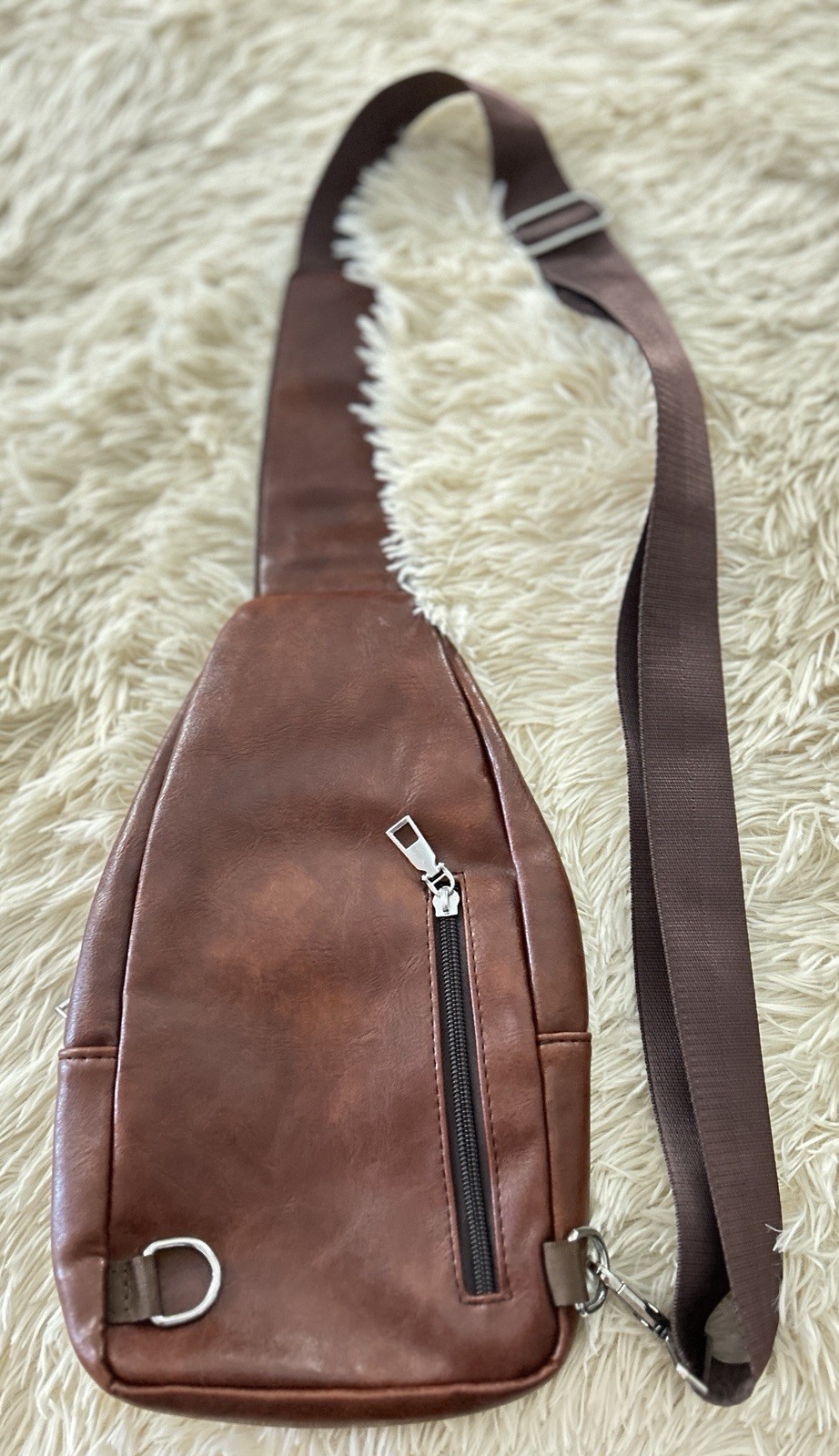 New WEIXIER Sling Bag Men’s CROSSBODY Chest Purse Over Shoulder PU Leather