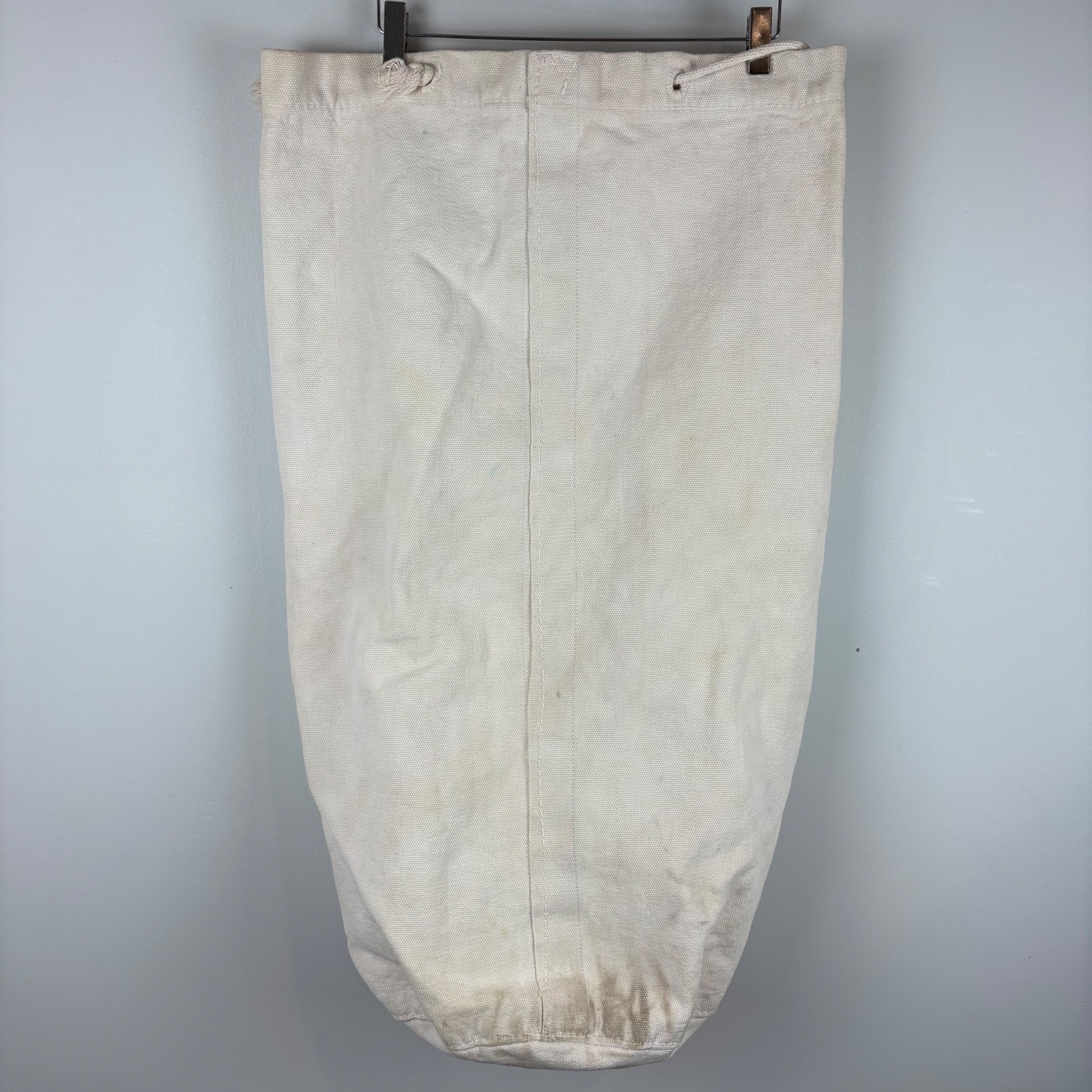 VTG Military Canvas Laundry Bag Top Drawstring Rope Barracks Beige 32″ x 18″