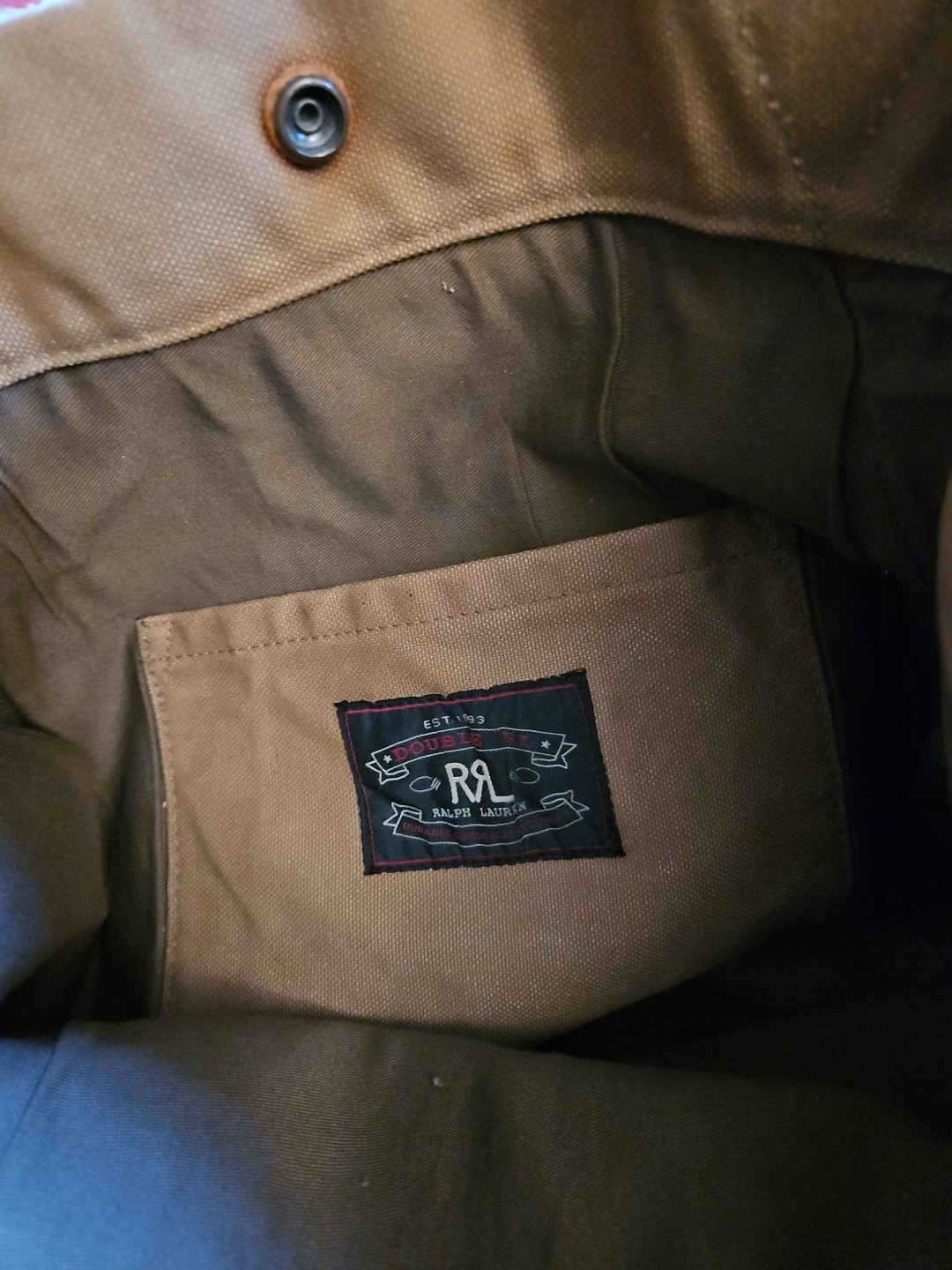 Double RL Tote bag Twill Canvas Vintage RRL Brown