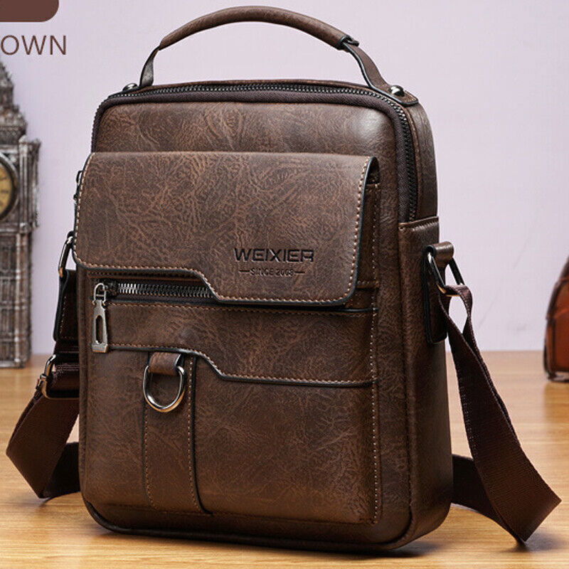 Men’s Handbag Business Shoulder Bag Leather Briefcase Crossbody Casual Fashion