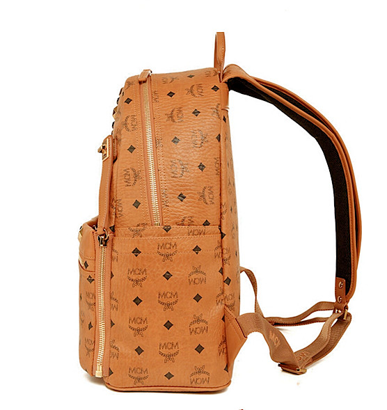 MCM Backpack DUAL STARK Visetos CognacBrown Medium MMK 6sve79 Leather Authentic