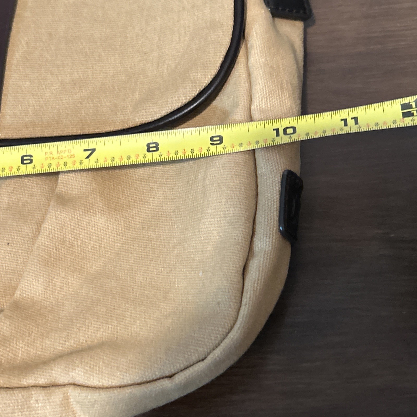 DULUTH TRADING Co Messenger Bag Brown Tan Canvas Leather Trim Satchel Purse
