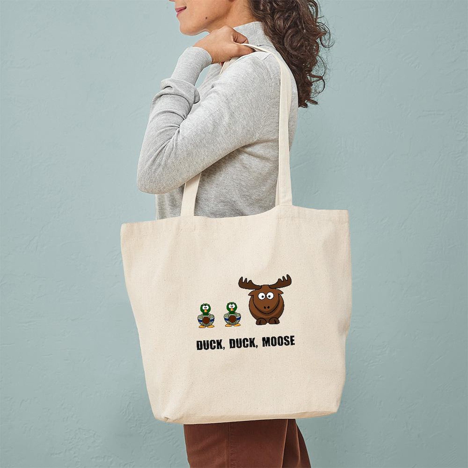 CafePress Duck Duck Moose Tote Bag (628075379)