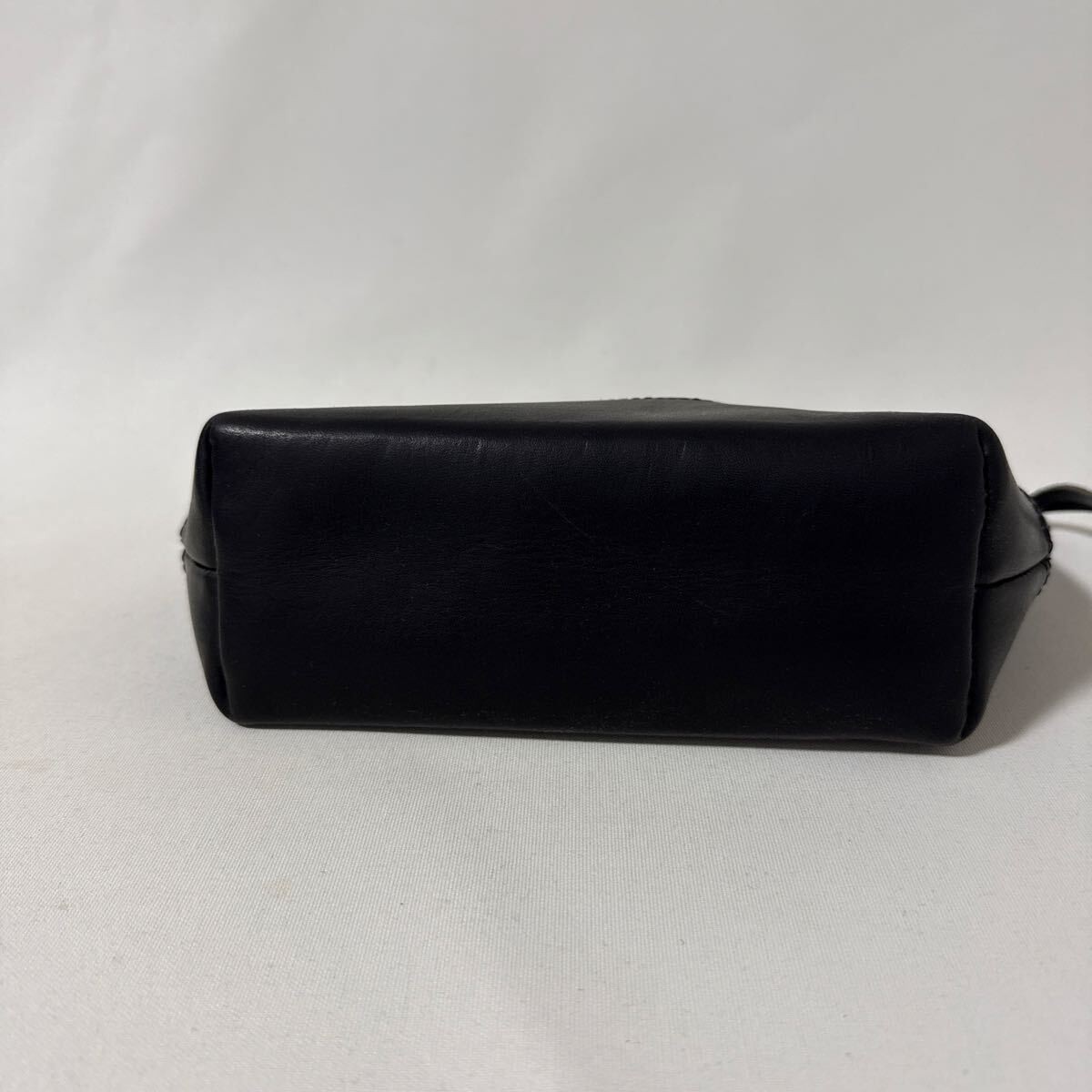 USED BAG RRL indigo leather pouch accessory case border leather double RL Ralph