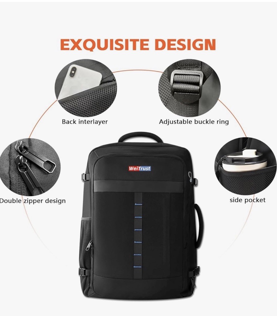 Travel Laptop Backpack, 50-60L Large Expandable Suitcase-Style Backpack New