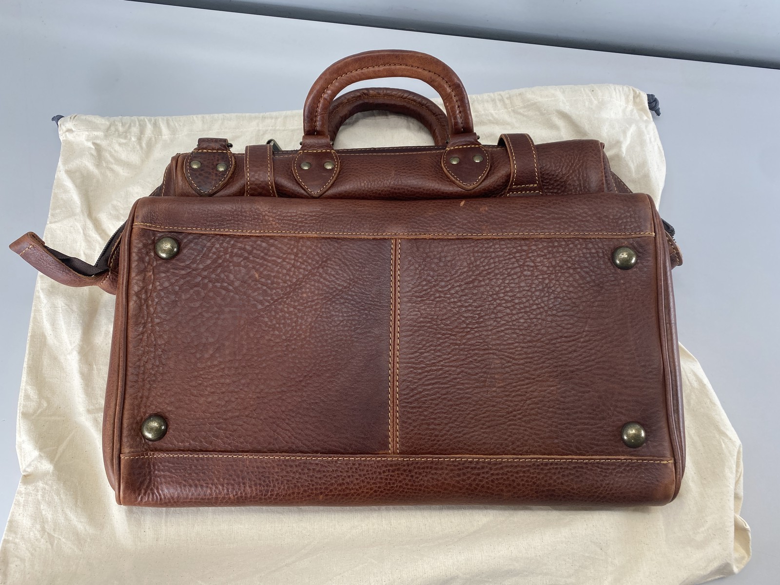 Duluth Trading Co Lifetime Leather AWOL Bag- Brown