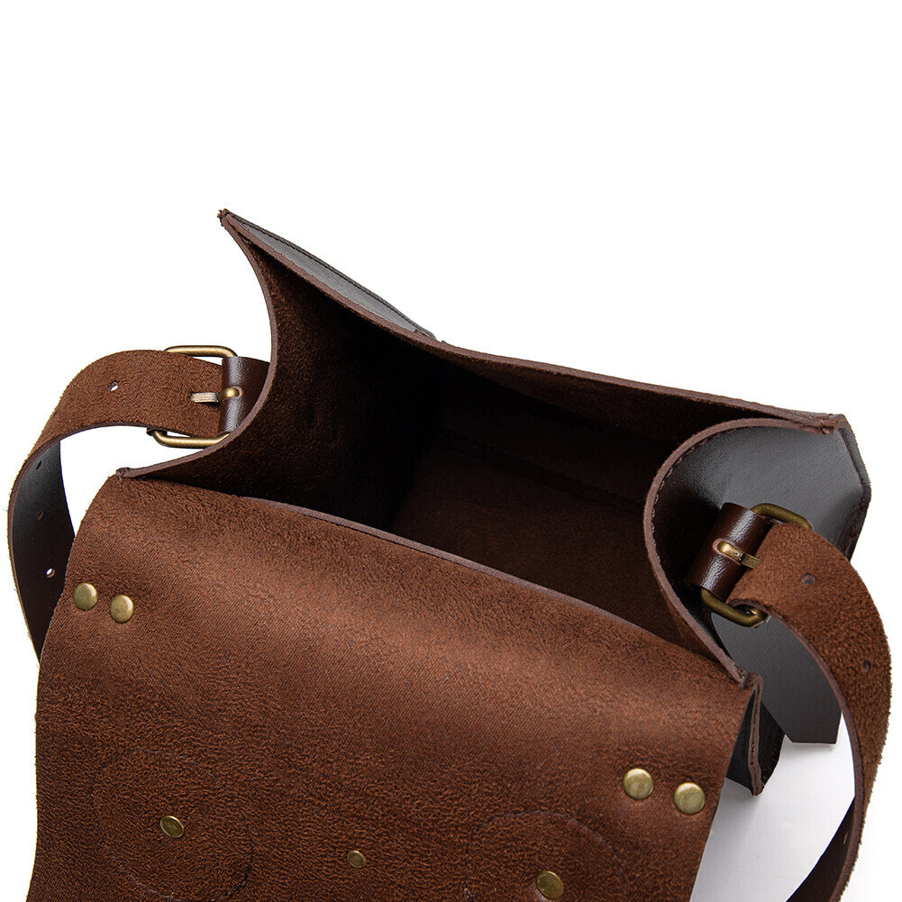 GEARDUKE Men Women Gothic Steampunk Crossbody Shoulder Messenger Leather Bag