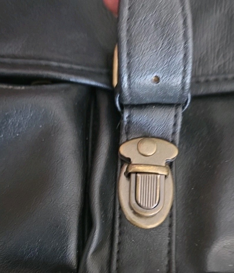 Bill Blass Leather Laptop Satchel Bag Black Crossbody Messenger Breifcase EUC