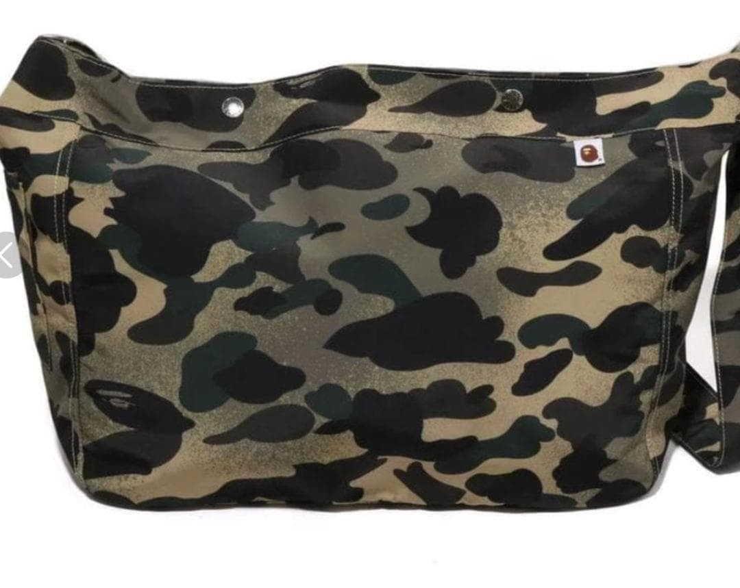 BAPE Mixed 1st Camo Shoulder Bag Green-Yellow Camo, Pre-owned