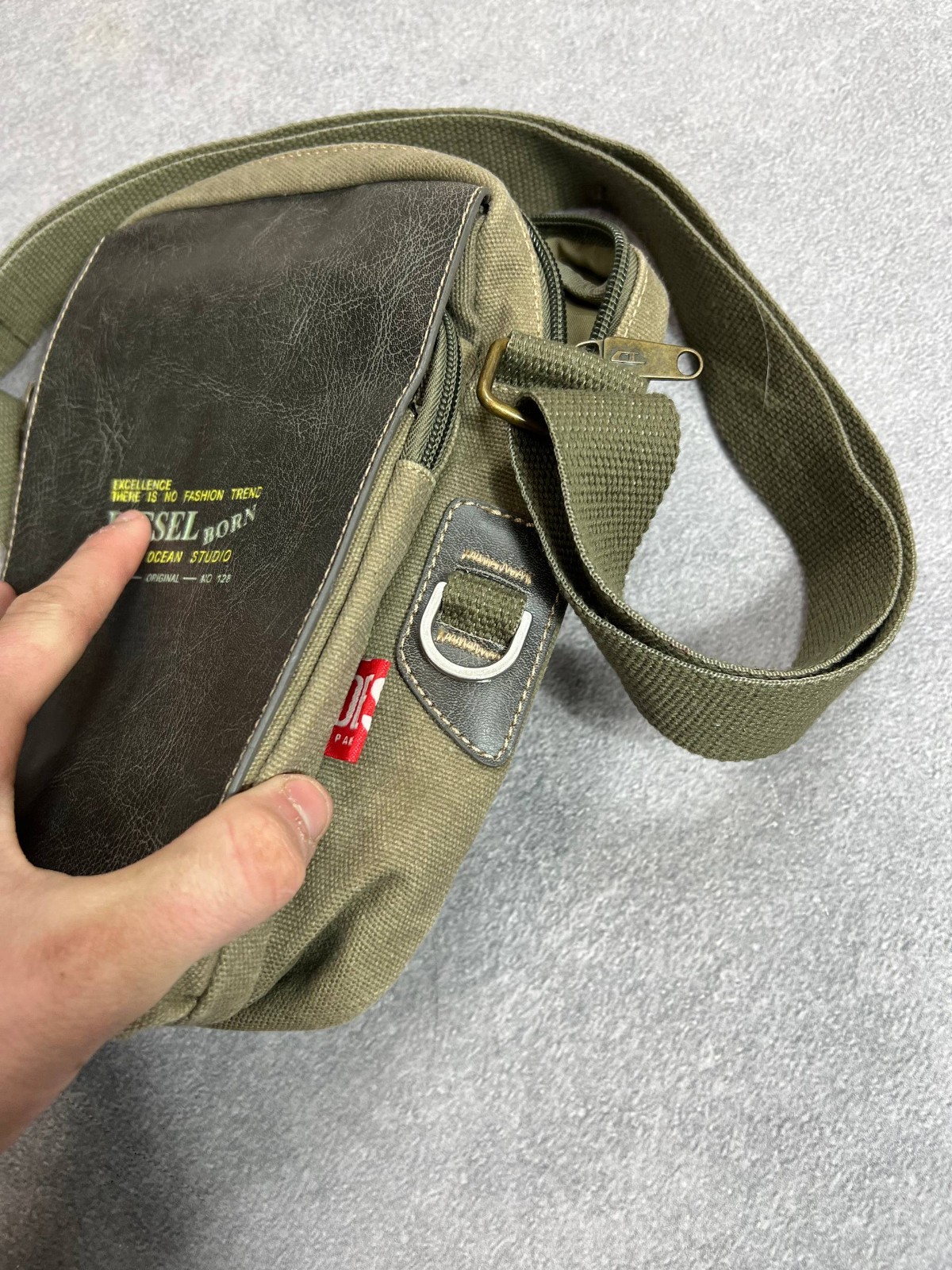 DIESEL Vintage 90s crosboddy shoulder Camo multipocket sling bag backpack