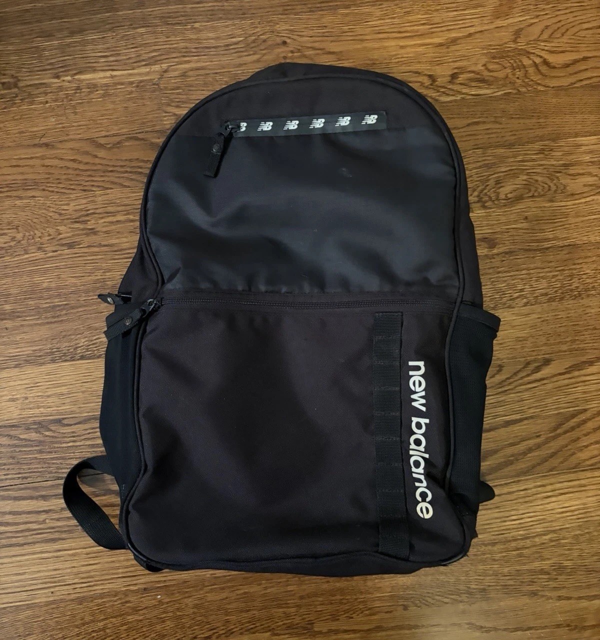 New Balance Black Solid Backpack with Zip Closure and Shoulder Straps