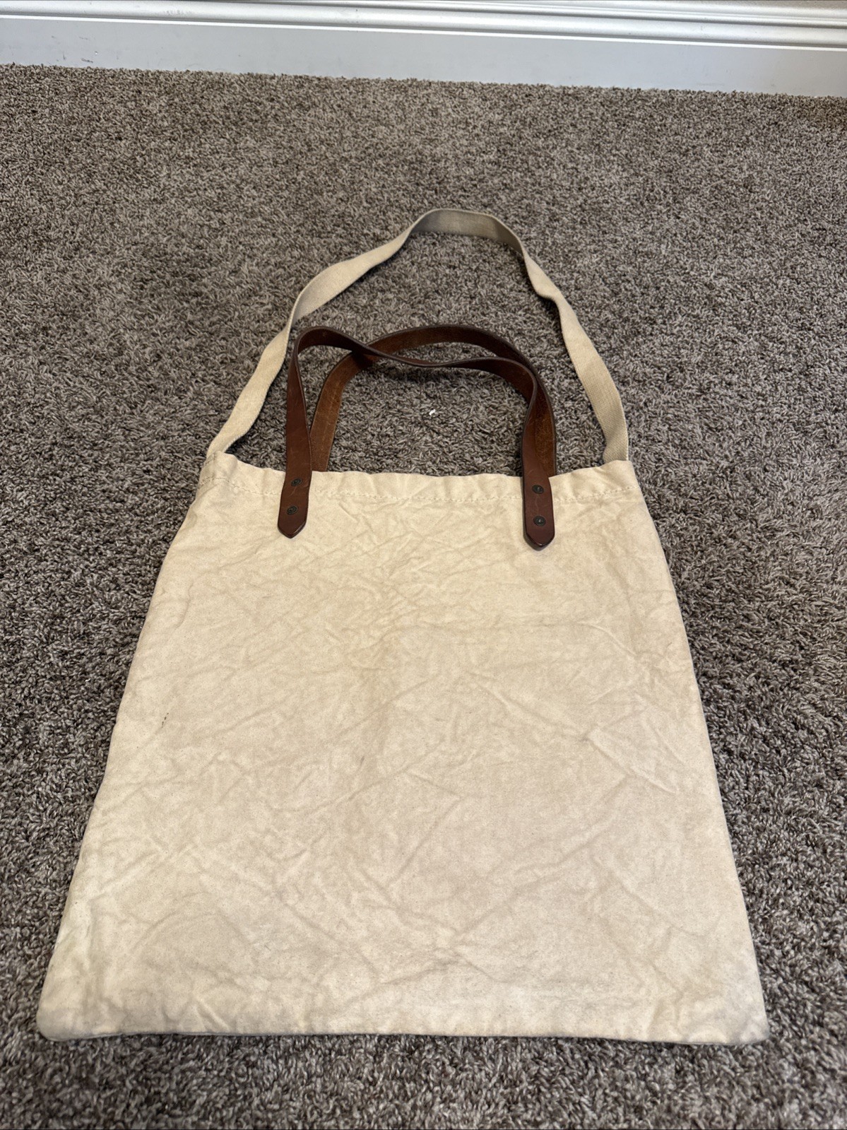 RRL RALPH LAUREN Polo Rugby Sailer Canvas Leather 2-Way Tote Bag