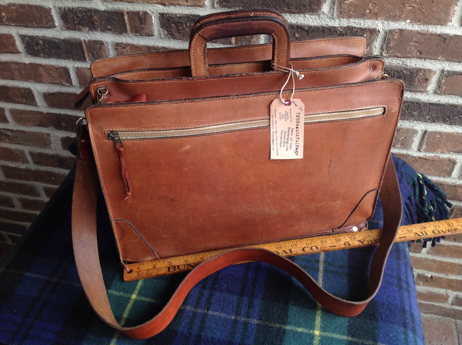 VINTAGE 1970’s DOUBLE GUSSET SADDLE BASEBALL GLOVE LEATHER BRIEFCASE BAG R$1295