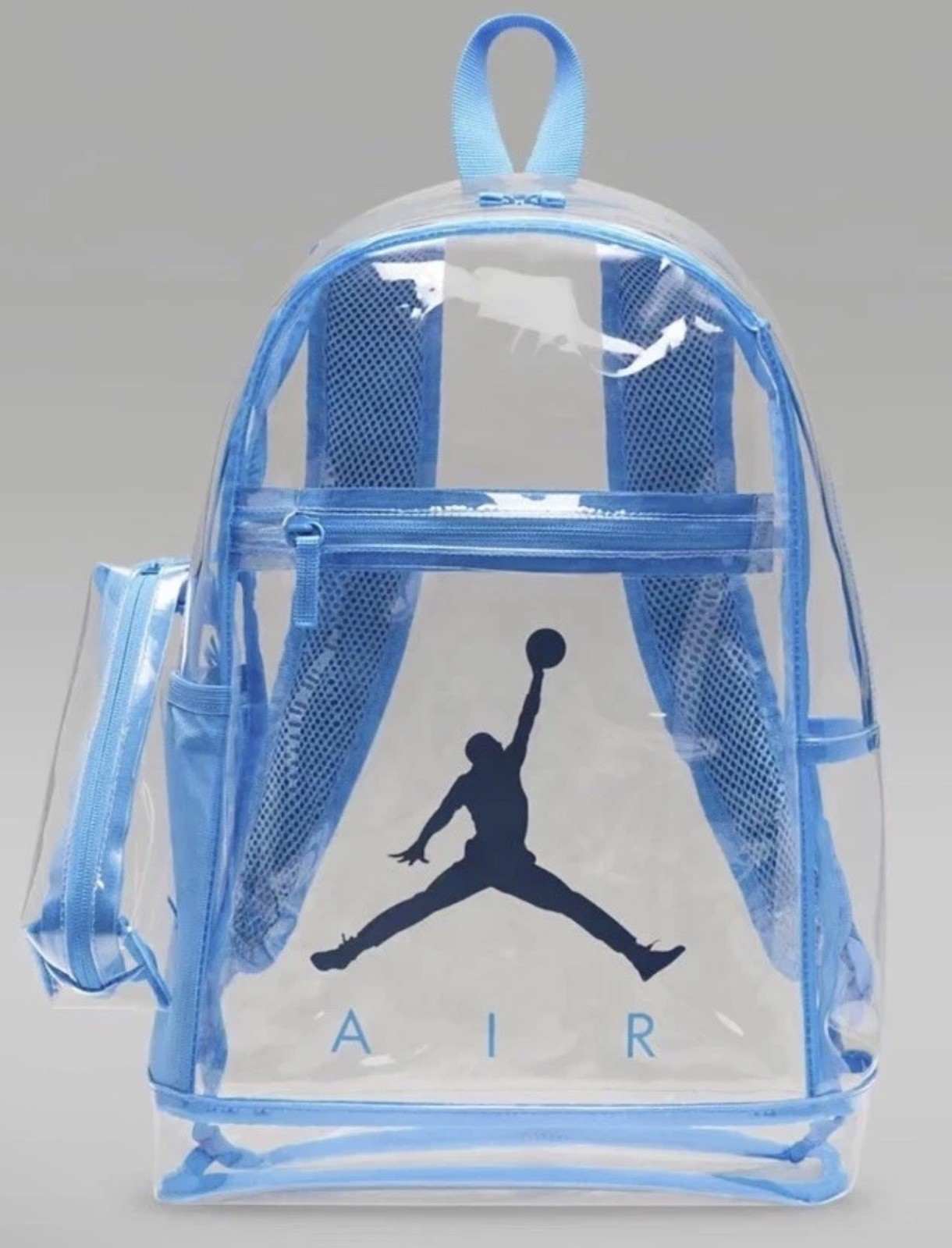 2PC JORDAN NIKE Clear 9A0771 18″ Backpack Pencil Case BLUE School BAG $60 NEW