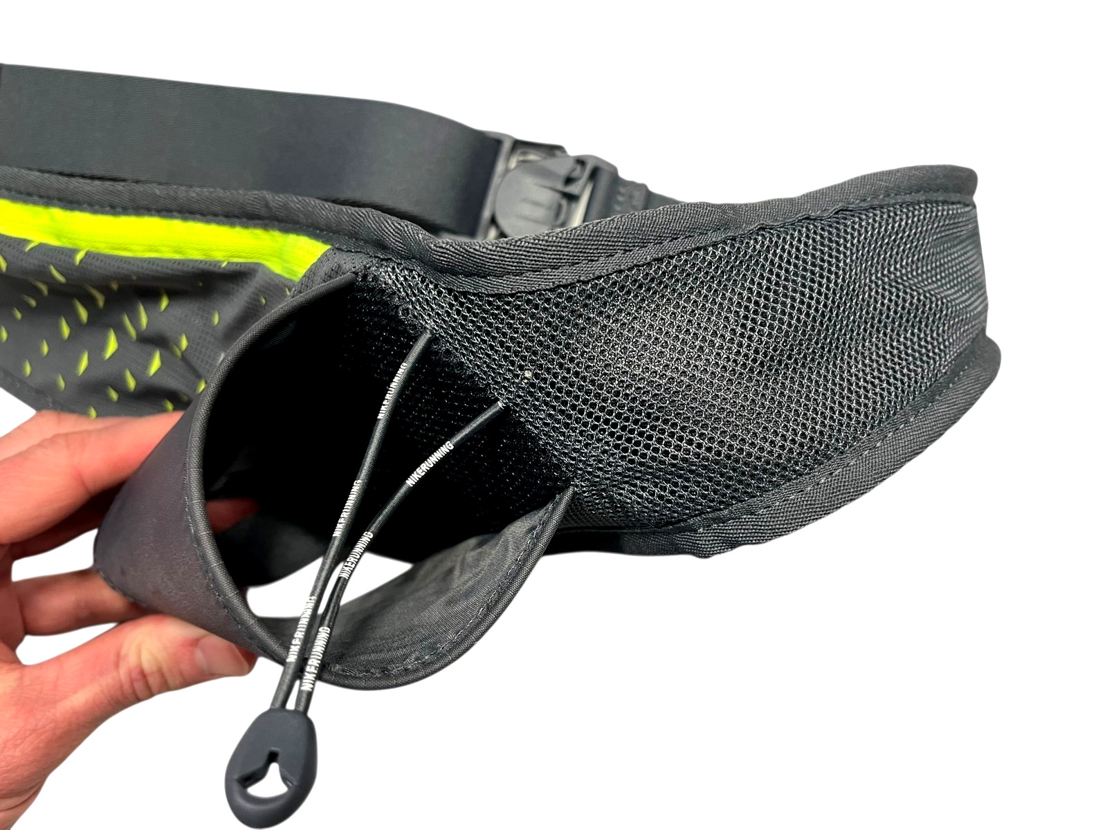 NIKE RUNNING Swoosh Gray/Neon WATER-BOTTLE WAIST BAG Gym Track Fanny Hike Pack