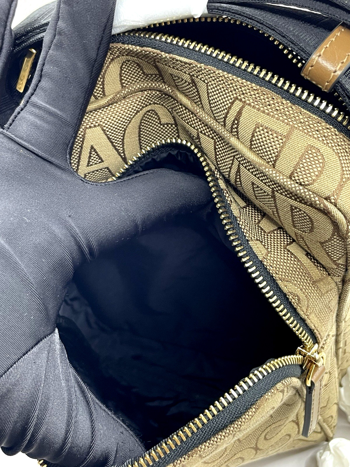 Versace Crossbody Canvas Fabric Allover Beige/brown $1200 Retail Authentic
