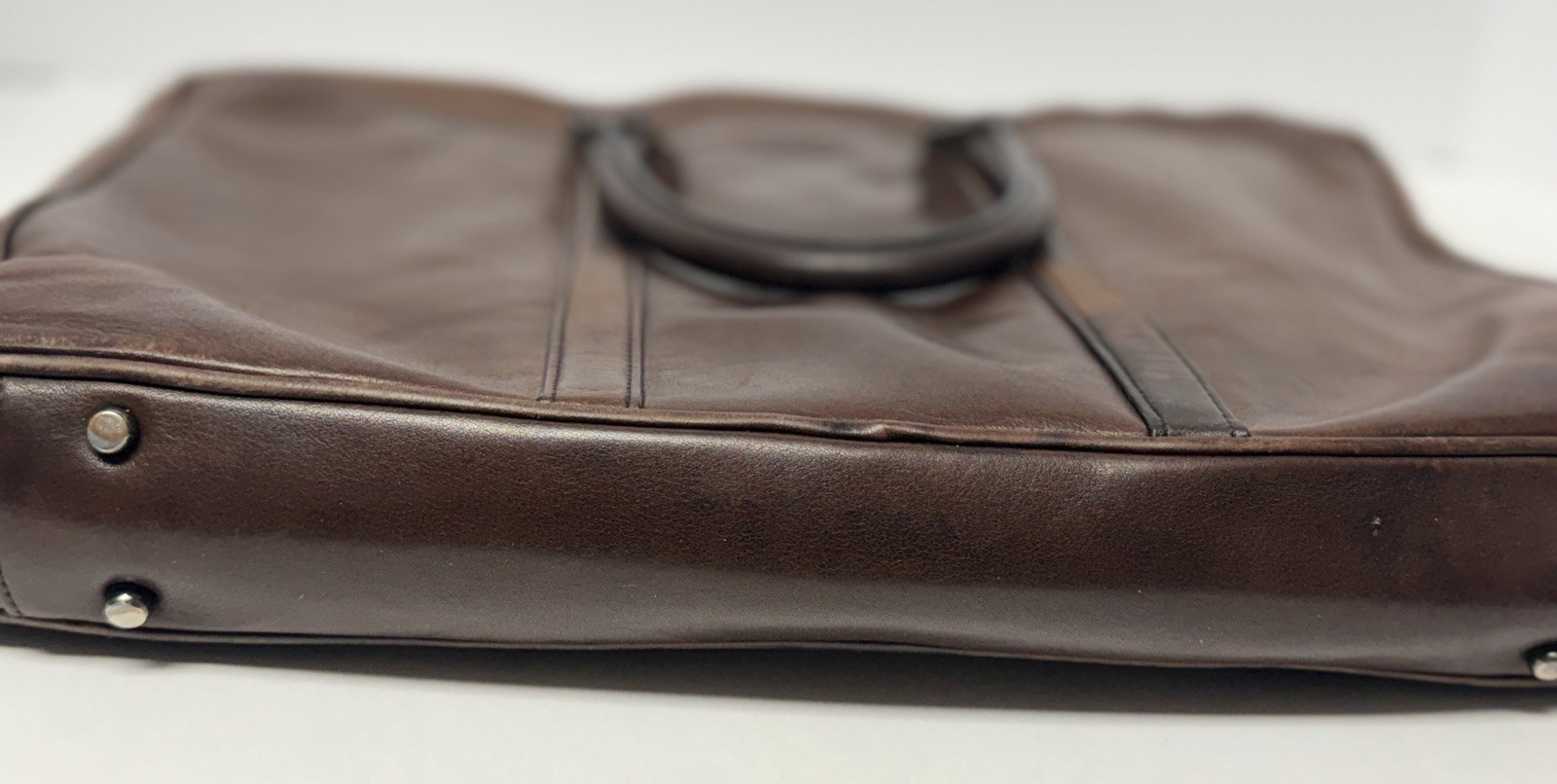 Vintage COACH Metropolitan Briefcase Bag Brown Leather LOVED READ
