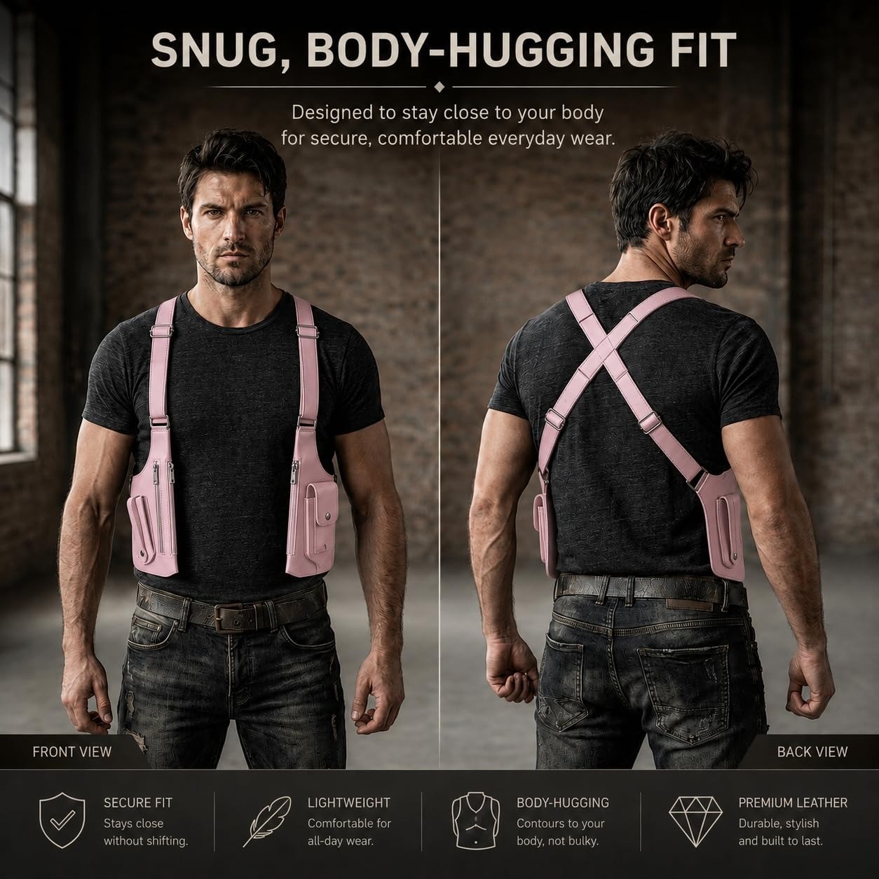 Anti-Theft Armpit Shoulder Bag for Men, Multi Pocket Crossbody EDC Bag