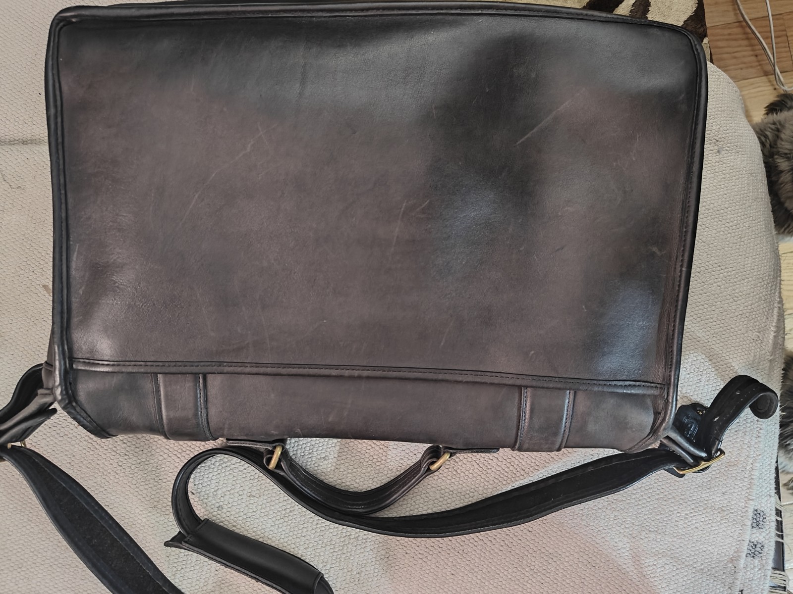Vintage Coach Messenger Bag Two Tone Work Bag Laptop Rugged And Edgy USA