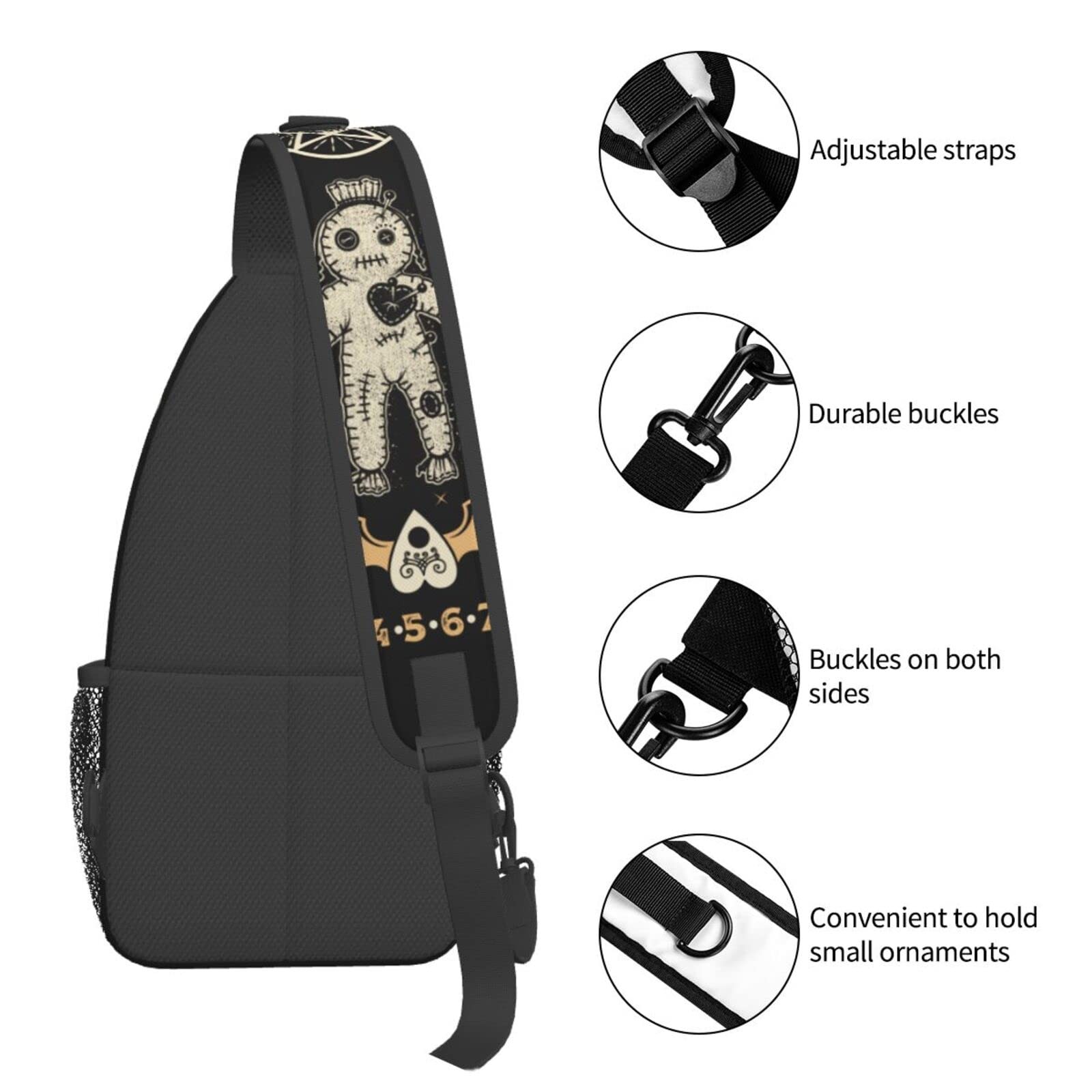 BCQJNB Goth Coffin Horror Gothic Sling Backpack Crossbody Shoulder Bag Travel…