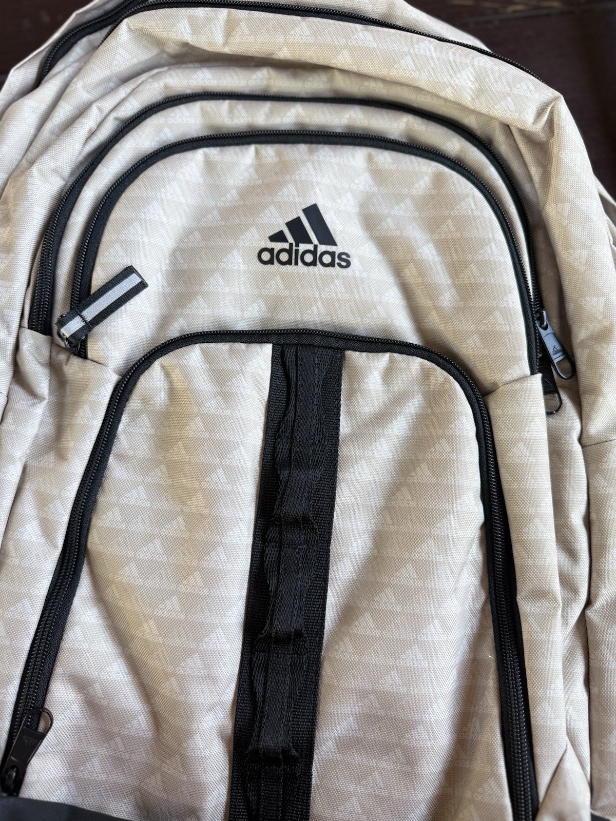 Adidas Prime 6 Backpack Beige Monogram Pattern