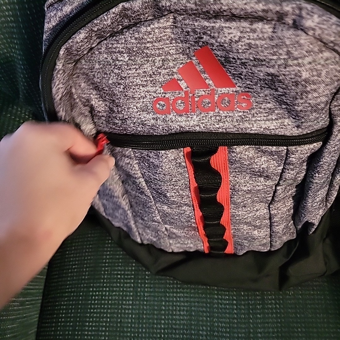 Adidas Prime Backpack Onix Gray/Black Red Colorway Unisex NWOT