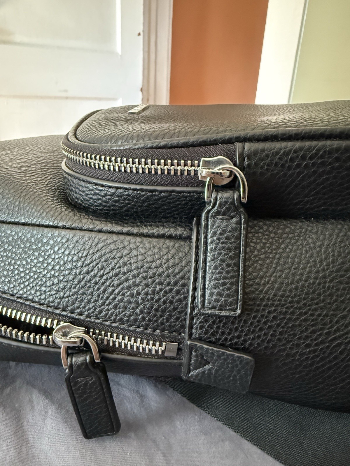 Michael Kors Black Sling Backpack Zip Closure Adjustable Strap Lined Pockets