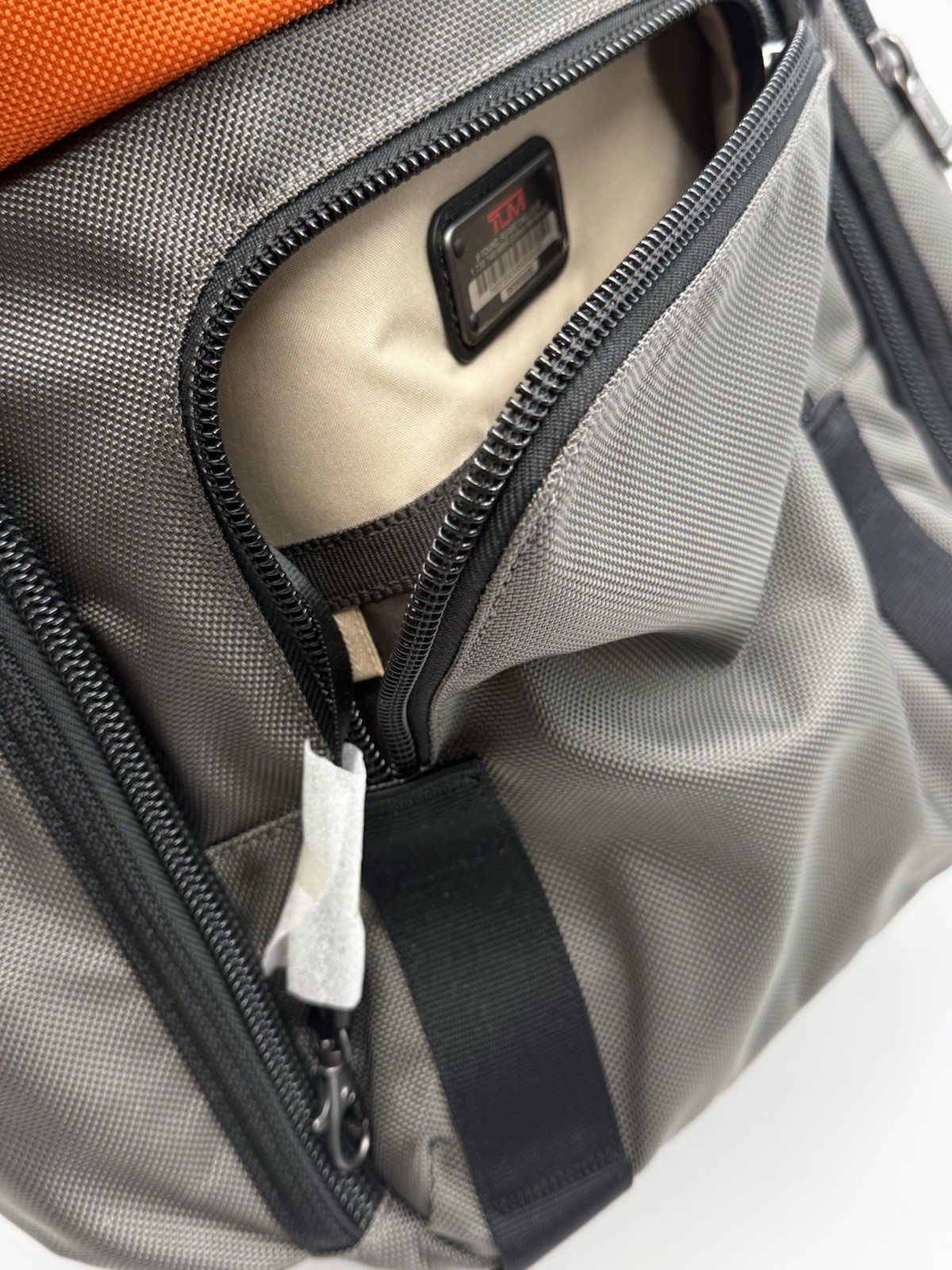 TUMI Alpha Bravo Knox Backpack Orange Gray Ballistic Nylon Laptop Bag MSRP $625