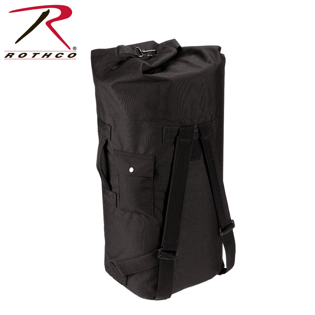 G.I. Type Enhanced Double Strap Duffle Bag – Black