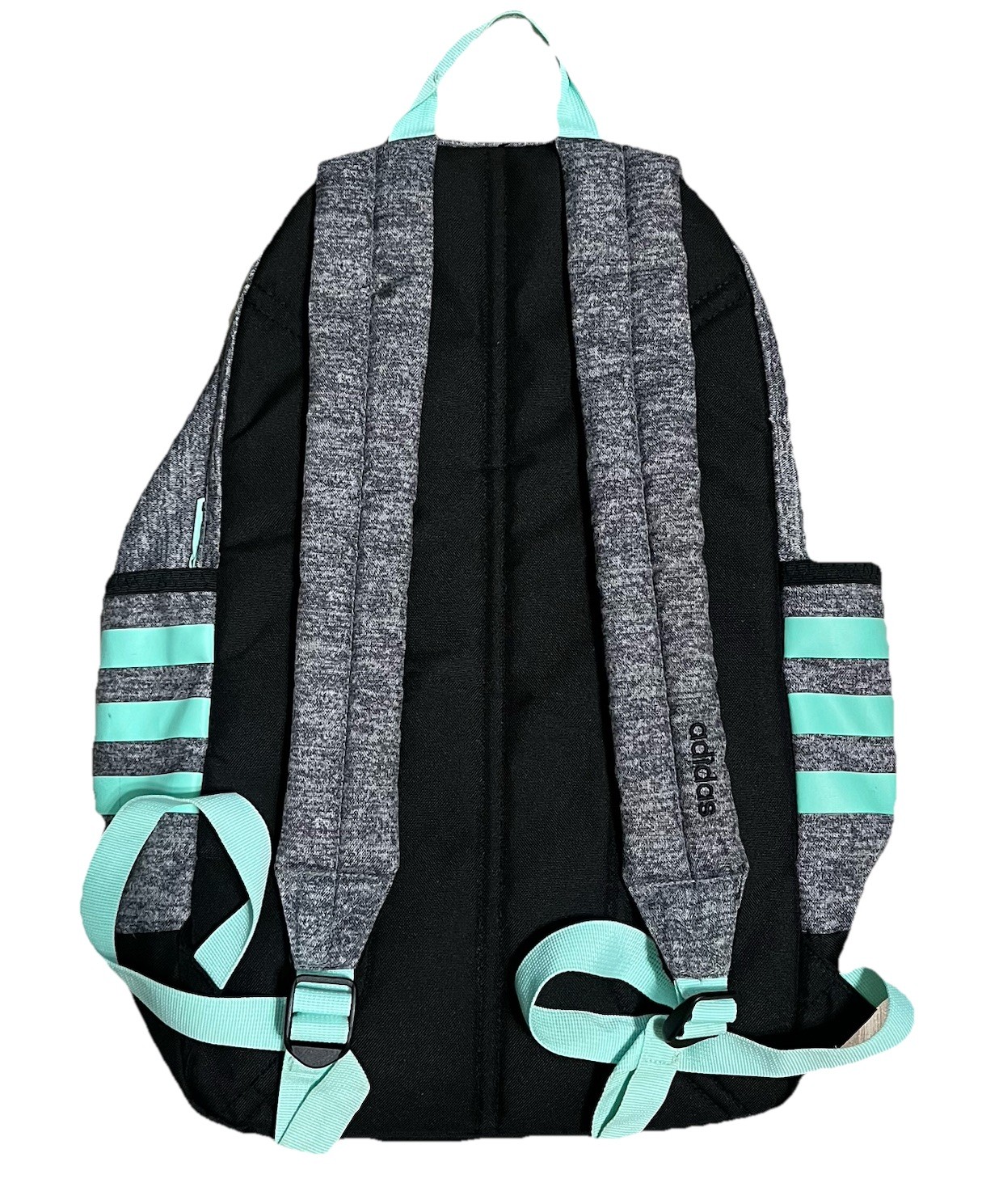 Adidas Backpack Laptop/Waterbottle Storage One Size Fits All Black Gray Mint