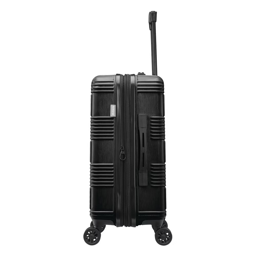 American Tourister Checkered Hardside Carry On Spinner Suitcase Black