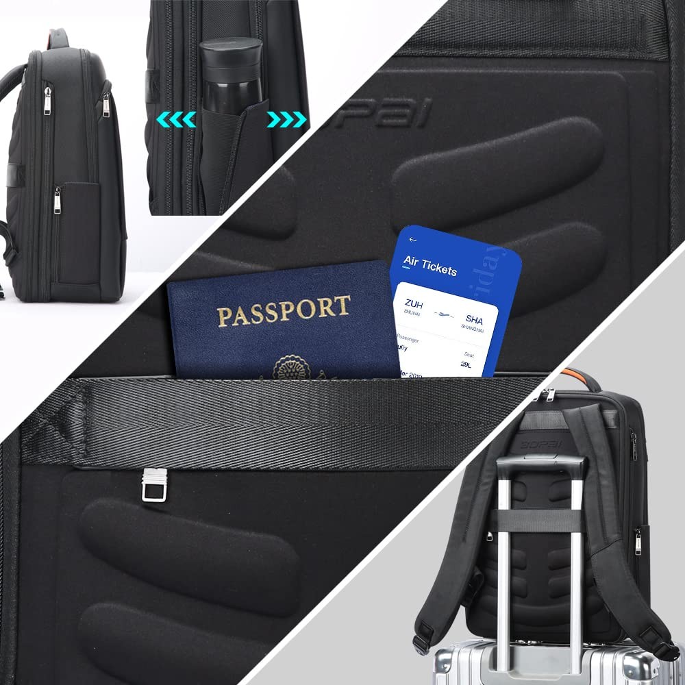 Expandable Travel Professional Men Business Laptop Backpack 15.6 inch Work Sm…