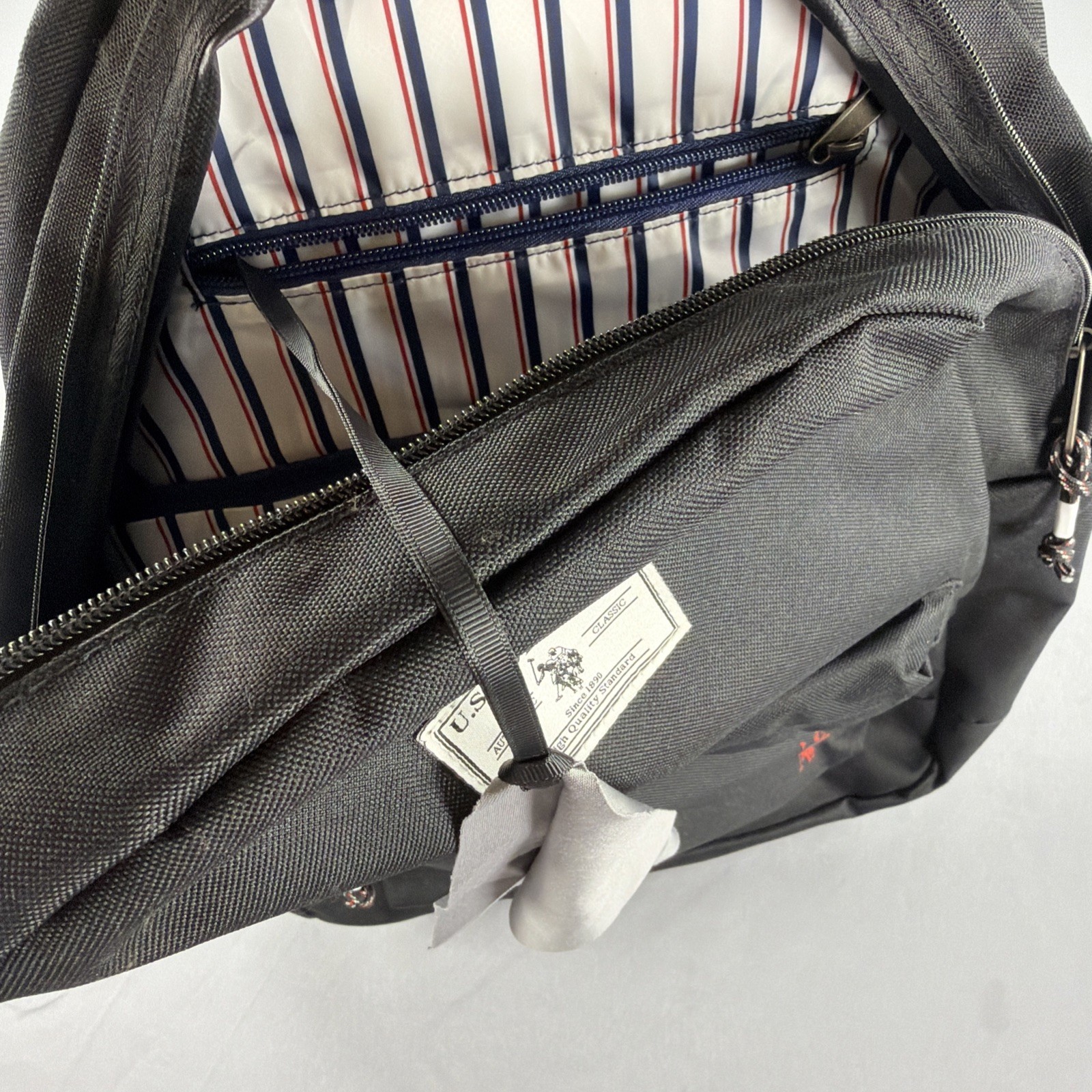 U.S. Polo Assn Backpack 18″ Black School Travel Laptop Bag NWT Classic Logo