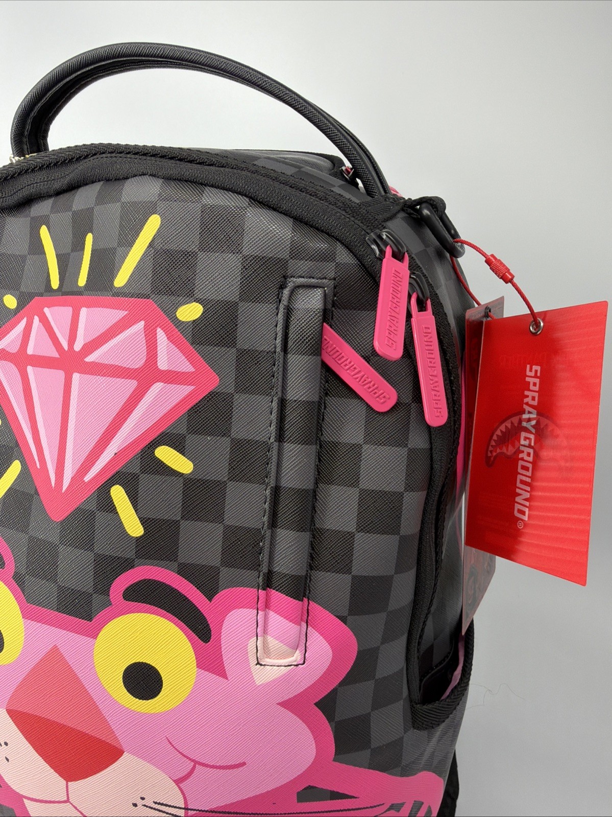 pink panther sprayground backpackB8790 $140.00 Leather 16x6x14 Inches