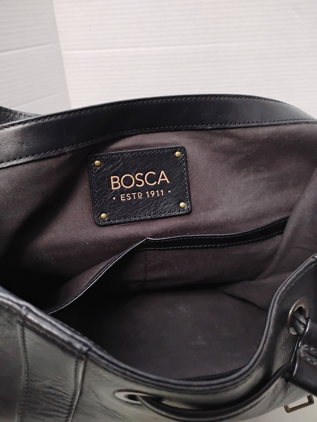 Bosca Luggage Black Leather Carry On Backpack Bag Laptop Case Italian Luxe VTG?