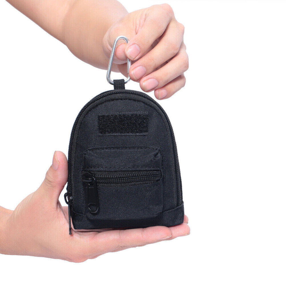 Tactical EDC Pouch Mini Coin Purse Bag Key Waist Pack + Key Hook Webbing Buckle