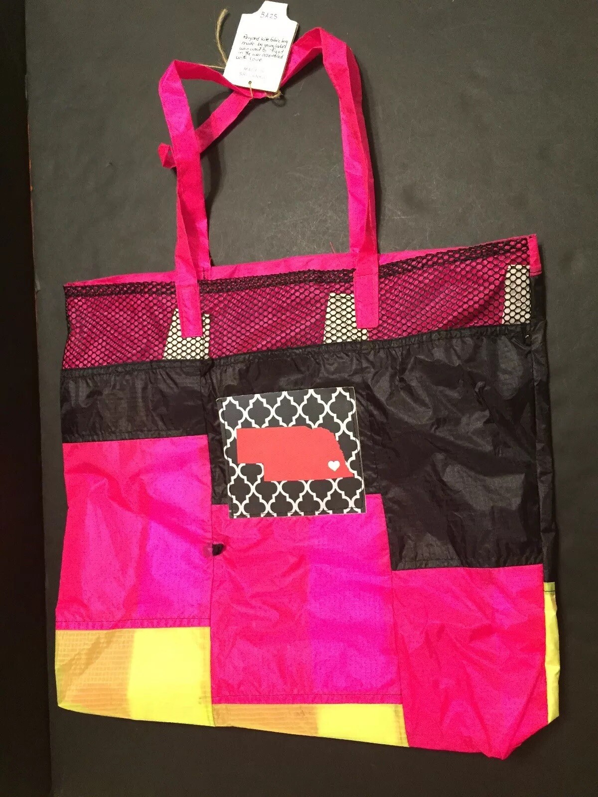NWT Salvage Recycled Kite Fabric Bag Tote Made By The CCS Workshop Sri Lanka