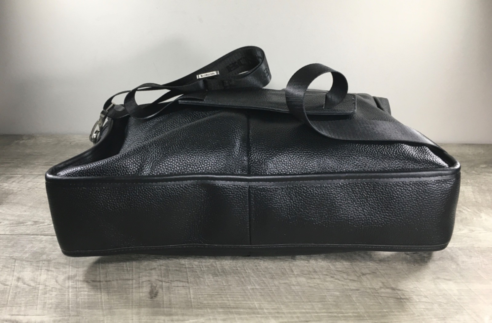 Retro Bostanten Royal 14″ Leather Briefcase Laptop Computer Black Shoulder Bag
